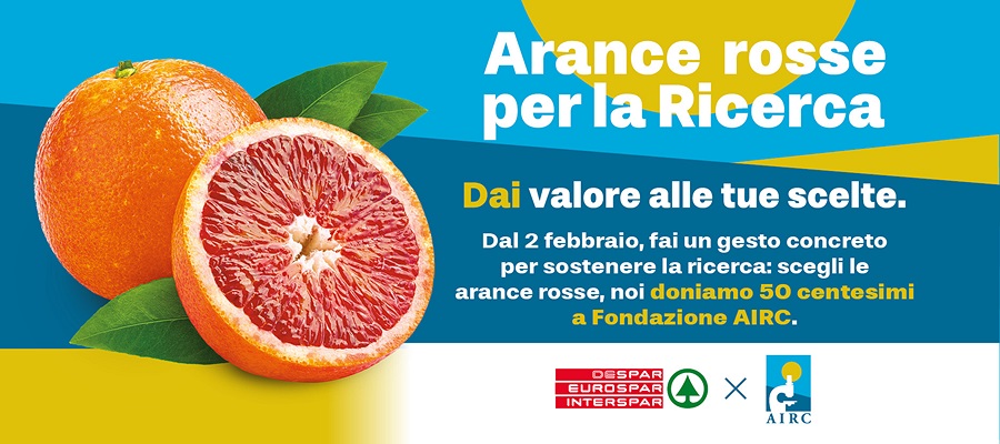 DESPAR AL FIANCO DI FONDAZIONE AIRC NELL'INIZIATIVA ARANCE ROSSE PER LA RICERCA